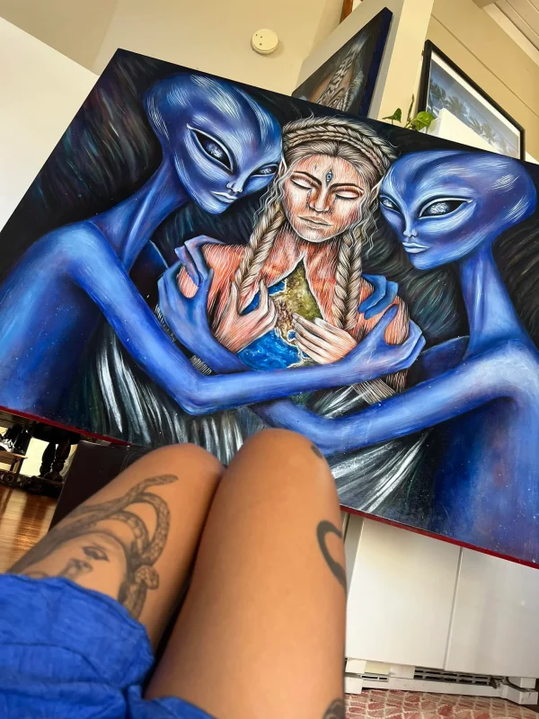 My earth skin covered with my blue blood